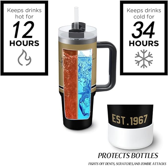 30 oz Tumbler with Handle and Straw,Car cup,Coffee Mug,100% Leakproof Insulated Tumbler with Lid and Straw,Made of Stainless Steel,Cup Holder Friendly Base,Classic Collection Gifts for Fans