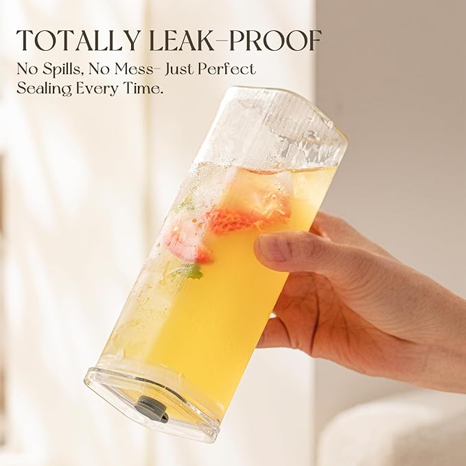 6 Sets Glass Cups with Lids & Straws, Square Ribbed Drinking Glasses with Lids, Clear Highball Tumblers for Cocktail, Coffee, Juice, Beer, Modern Mixed Drinkware Jars