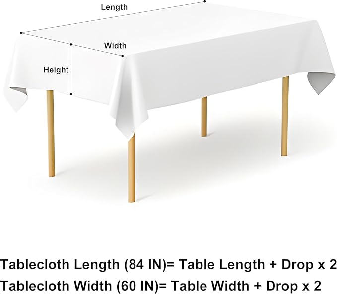 misaya Rectangle Waterproof Vinyl Table Cloth, Buffalo Flannel Backed Tablecloth, Wipeable Plastic Table Cover for Valentine's Day, Dinner, Kitchen, Outdoor (60" x 84", Burgundy and White)