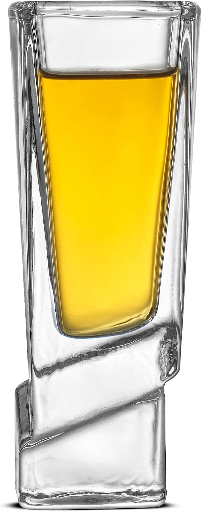 JoyJolt Carre Shot Glasses Square Heavy Base Shot Glass Set Of 4, 1.8-Ounce