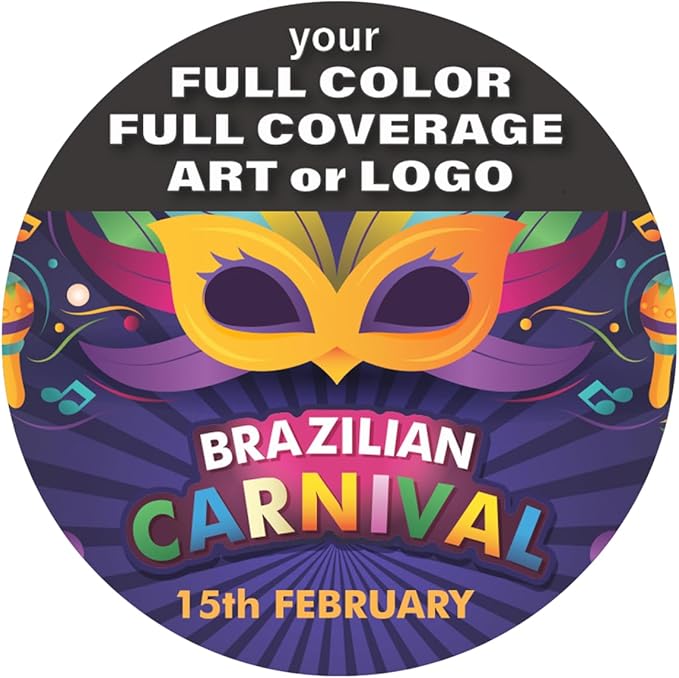 B.E. Green Custom Coasters - Pulpboard Personalized Coasters for Drinks - Full Color Print - Reusable & Absorbent - Beverage Coaster - Promo Events & Celebrations - Pack of 50-4" Round Full Coverage