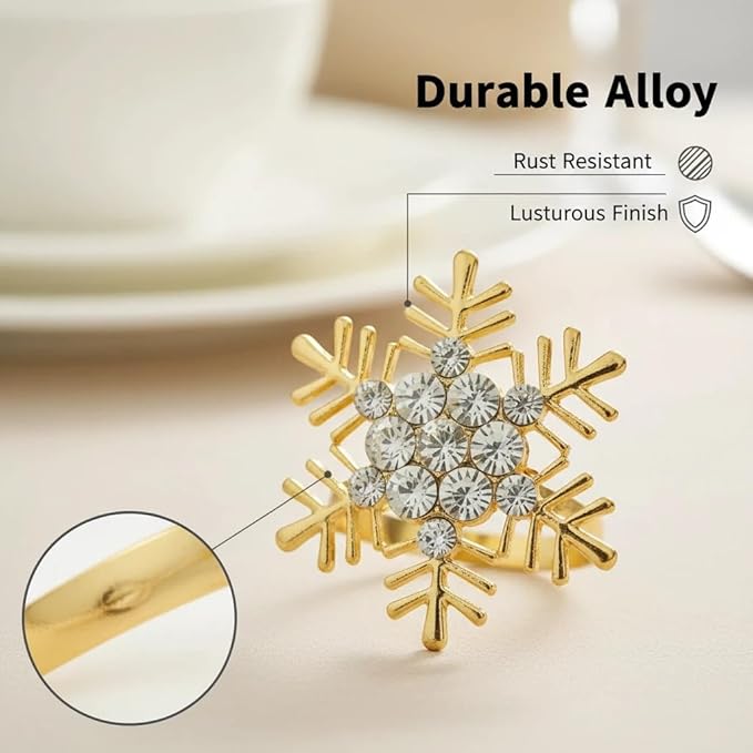 100 Pcs Gold Napkin Rings Bulk Delicate Napkin Holder for Dining Wedding Party Banquet Table Decroration Christmas and Daily Use