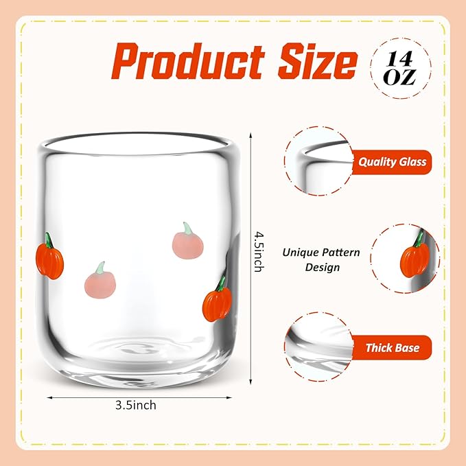 Icon Juice Glasses, 14oz Stemless Wine Drinking Juice Glass Cup for Valentine Party Supplies Gift(7 Pcs,Multi-style)