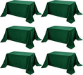 6-Pack Hunter Green Tablecloths for Rectangle Tables, 90 x 156 Inches, Stain-Resistant Polyester Fabric for 8 Foot Tables - Washable Table Covers for Weddings, Birthday Parties, Events
