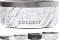 Coldest Dog Bowl - Anti Rust Metal, Non Slip, 3 Layers Insulated Stainless Steel Dog Bowls - Spill Proof & Heavy Duty - Water Bowl for Dogs, Cats & Pets, Dish Washer Safe (100 oz, Carrara Marble)