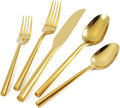 Silverware Set 60-Piece Stainless Steel Cutlery, Mirror Polishing Utensils, Gold Hexagon Flatware Sets, Service for 12