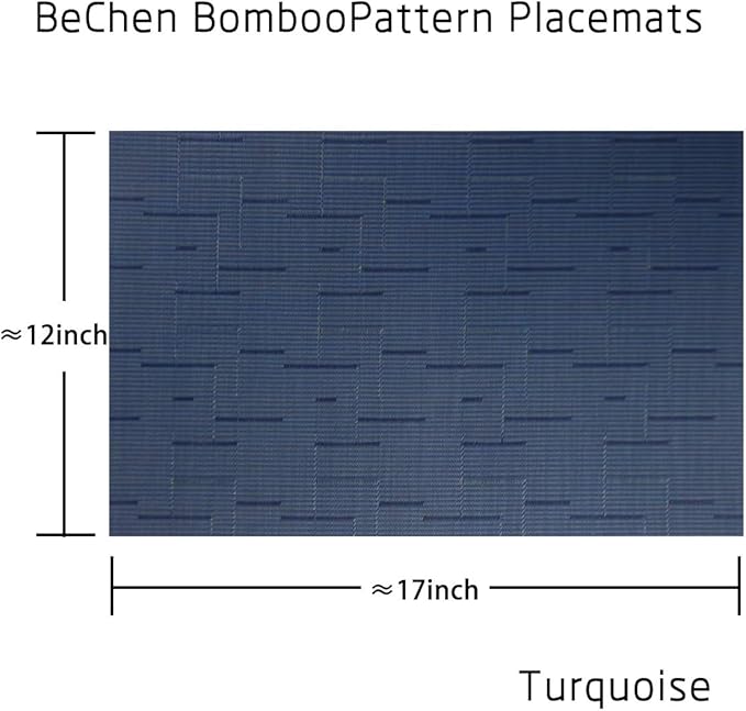 Plastic Placemats,Non Slip Washable Placemats for Dining Table Wipe Clean Table Mats Set of 6 (Navy Blue)