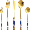 40-piece Silverware Set With Ceramic Handle, Premium Food Grade Stainless Steel Flatware Sets, Mirror Polished Cutlery Set, Dishwasher Safe (for 8 People)