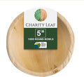 Charity Leaf Disposable Palm Leaf 5" Round Bowl (1000 pcs) Dipping Bowls | Bamboo Like| All Natural and Biodegradable | Charcuterie Boards, BBQs, and Parties