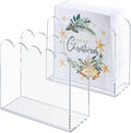 SILUT 2 Pack Clear Napkin Holder for Table, Acrylic Napkins Holder, Napkin Dispenser for Kitchen, Cocktail Napkin Holder for Restaurant, Bar napkin holder, Napkin Freestanding Holder