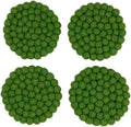 Humble Hilo Handmade Felt Coaster, 3.9 inches, Set of 4 (Green)