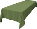 LA Linen Polyester Poplin Washable Rectangular Tablecloth, Stain and Wrinkle Resistant Table Cover 60x108, Fabric Table Cloth for Dinning, Kitchen, Party, Holiday 60 by 108-Inch, Sage Dark