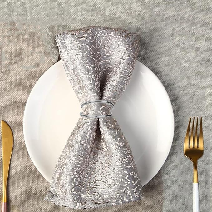 Silver Napkin Rings-12 PCS Metal Spiral Napkin Rings(Spiral) Napkin Holders Buckles for Family Dinner, Wedding, Party,Table Decorations