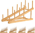 5 Pack Plate Stands For Display,Wooden Multi Plate Holder Cabinet Organizer, 5-Tier Craft Show Vendor Counter Display Rack For Tabletop Book, Art prints, and Platter