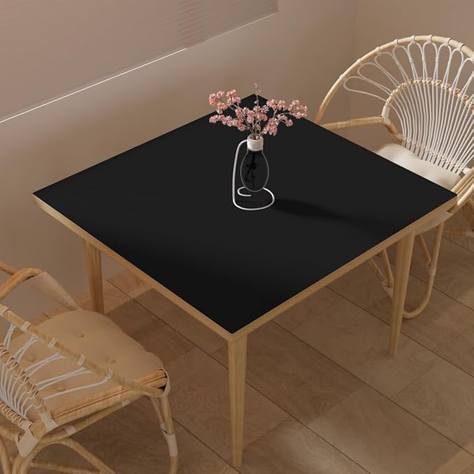 Table Pad - Used for Square Table Waterproof and Easy to Clean Good Flatness Easy to Used for Dining Table(Black+Gray 46x46)