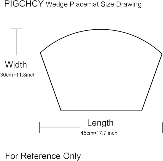 PIGCHCY Wedge Shaped Placemats for Dining Table Washable Vinyl Placemats Heat Resistant Table Mats Set of 4 (Sage Green)