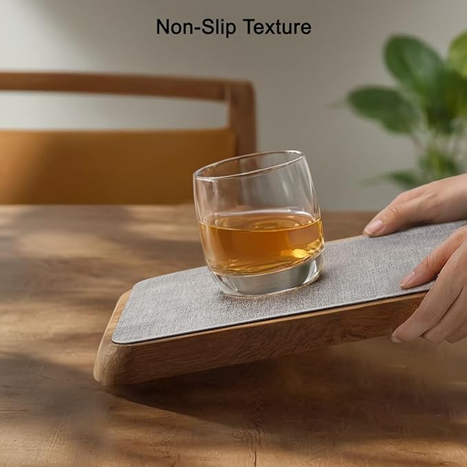 Myir JUN Reversible Vinyl Placemats Set of 8, Faux Leather Place Mats Dual Sided Waterproof Wipeable, Heat-Resistant Table Mats for Kitchen Dining Indoor Outdoor (12" x 17", Light Gray Cream-White)