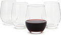 Amazon Basics Stemless Red Wine Glasses, 4-Piece Set, 18 oz., Dishwasher-Safe