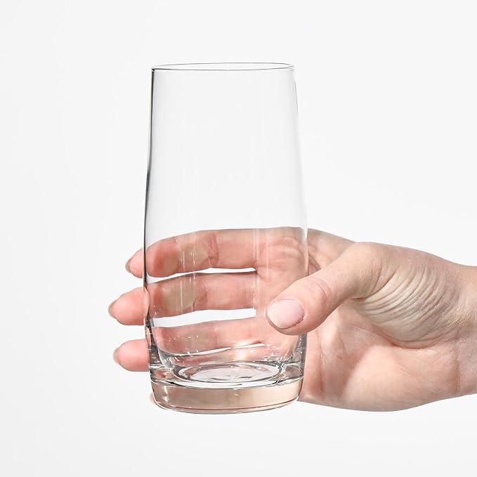 Krosno Long Drink Glasses, Set of 6, 13.9 oz, Blended Collection, Crystal Glass, Perfect for Everyday, Dishwasher Safe, Made in Europe