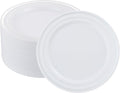 50 PCS Silver and White Plastic Plates for 50 Guests,10.25inch Silver Rimmed White Disposable Plastic Plates for Wedding,Party,Birthday,Smooth Edge & Heavy Duty Dinner Plate