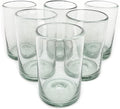 Clear 14 oz Drinking Glasses (Set of 6) - Hand Blown Mexican Glassware Recycled Glass Drinking Glasses for Water, Juice, Margarita, Cocktails & Whiskey, Lead-Free Toxin Free