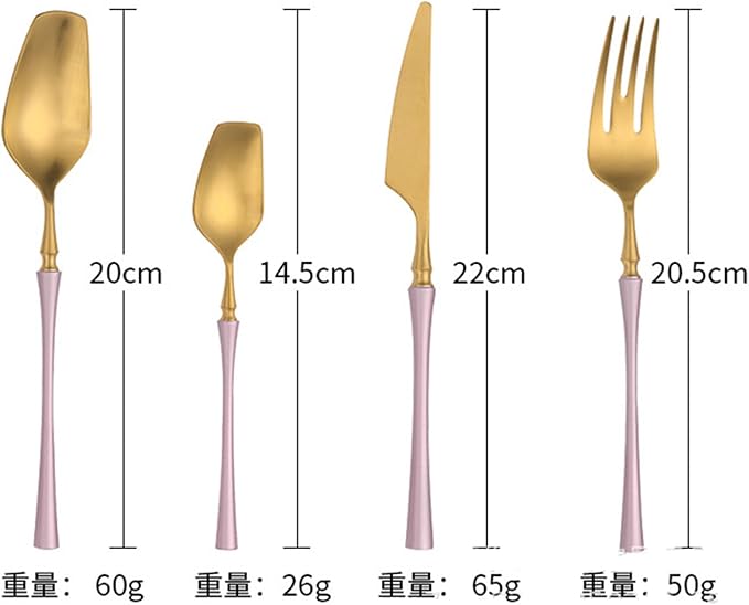 24 Piece Gold Silverware Set for 6 Durable 18/8 Stainless Steel Flatware Set Slim Waist Blue Handles Cutlery Set Include Spoons Knifes Forks Kitchen Wedding Restaurant ZILNEHZ