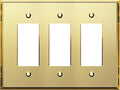 LIDER Reflective Acrylic Decorator Wall Plate, Mirrored Light Switch Plate, Plexiglass Outlet Cover, Acrylic Glass, Oversized 3-Gang 5.25" x 7.06", LWP-33O-AGD, Gold