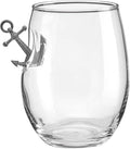BenShot Anchor Wine Glass - 15oz - HandCrafted for for Sailors and Boating Enthusiasts - Fathers Day or All-American Celebrations