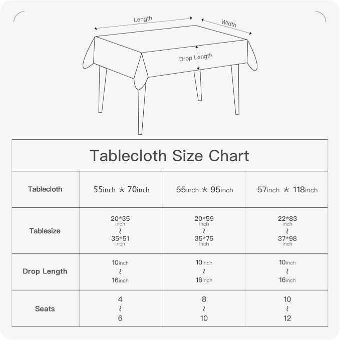 BALCONY & FALCON Rectangle Tablecloth Waterproof Table Cover Fuzzy Linen and Satin Double-Sided Usable Table Cloth for Dining, Kitchen, Cafe, Parties and Outdoor Use (Hunter Green 57x118)
