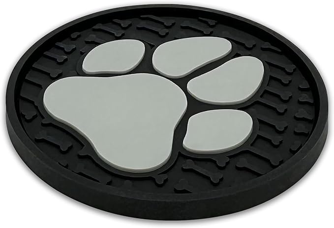 Paw Print Automotive 3D Textured Silicone Coasters (2.6" Diameter) | Universal Fit for All Cars, Trucks, SUVs & More | Non-Slip Durable | Set of 2