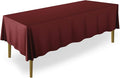 Lann's Linens 70 x 120 Inch Rectangular Tablecloth, Washable Polyester Fabric Table Cloth for Dining Tables, Parties, Restaurants, Weddings - Burgundy