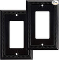 Henne Bery Sunken Pearls Heavy Duty Switch Plate/Wall Plate/Outlet Cover (Single Decorator 2PK, Matte Black)