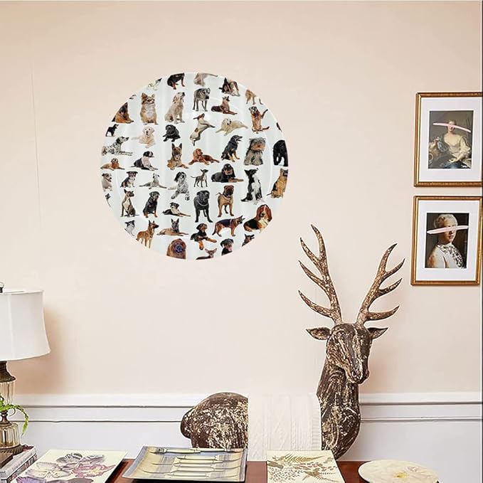 Ceramic Display Plate, Dog Lover Ceramic Hanging Decorative Plate, Austratlian Shepherd Pet Italian Mastiff, 8 Inch, Household Custom Ceramic Plate, Brown Black