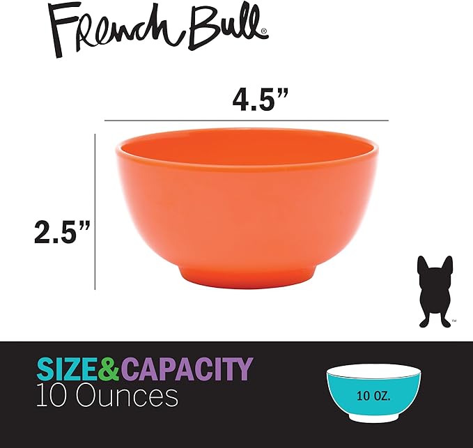 French Bull Melamine Mini Bowls, 6-Piece Set, Small Serving Bowl – Snack, Condiment, Dip, Dessert, Ice Cream – Shatter Proof, Food-Safe, BPA Free, Dishwasher Safe, 4” 10 oz - Multicolor