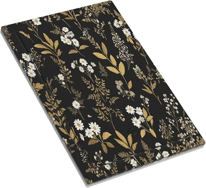 Light Switch Cover Black/Gold Boho Botanical Floral Rustic Flowers Wall Plate Cover 1 Gang Blank No Device Decorative Outlet Covers Electrical Switchplate for Bathroom Kitchen Decor