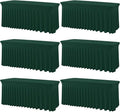 6 Pack Dark Green Rectangle Tablecloth with Elastic Table Skirt – 6FT Fitted Spandex Table Cover, 72 Inch Wrinkle-Resistant & Stretchable for Christmas Party Banquet Buffet Restaurant