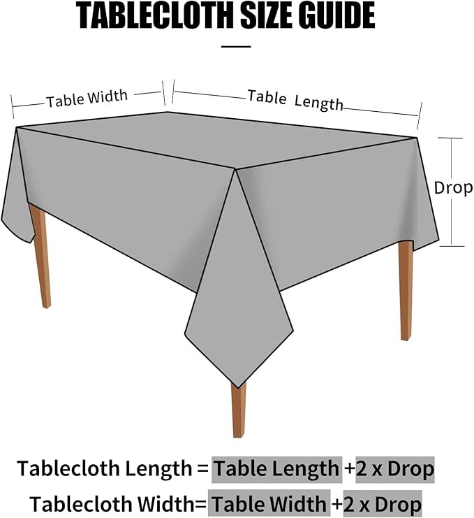 Smiry Rectangle Table Cloth, Waterproof Heavy Duty Vinyl Tablecloths, Wipeable Washable Table Cover for Kitchen and Dining Room (Black, 70" X 108")