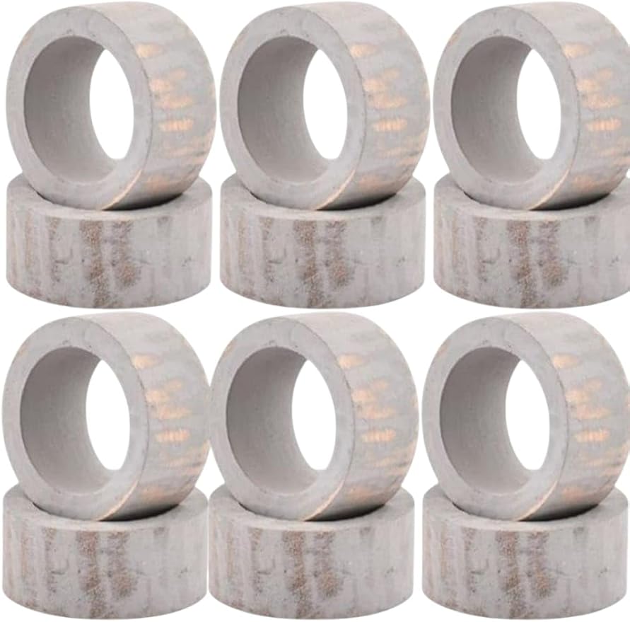Handmade Wooden Napkin Ring Made by Artisan Beautifully Crafted and Designed in India Set of 12 White Brush
