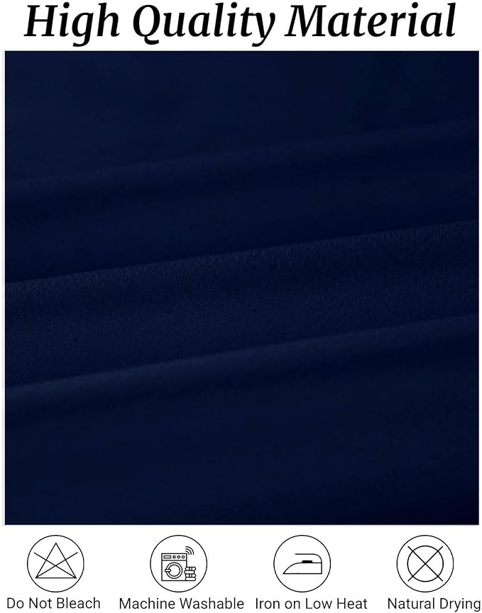 Fokitut 6 Pack Rectangle Tablecloth, 90x156 Inch, Stain Resistant and Wrinkle Polyester Table Cloth, Fabric Table Cover for Kitchen Dining, Wedding, Party, Holiday Dinner-Navy