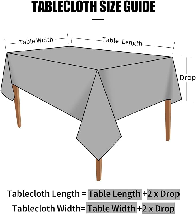 Smiry Rectangle Table Cloth, Waterproof Heavy Duty Vinyl Tablecloths, Wipeable Washable Table Cover for Kitchen and Dining Room (Black, 54" X 78")