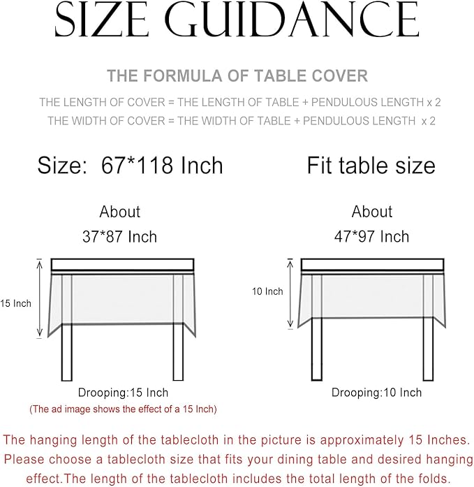 patdrea Designer Blue Tablecloth for Rectangle Table,Vintage Linen Leaves and Floral Pattern Extra Long Tablecloths,Floral Decor Cover for Kitchen Dining Christmas,Thanksgiving,67"x118"-Ivar a