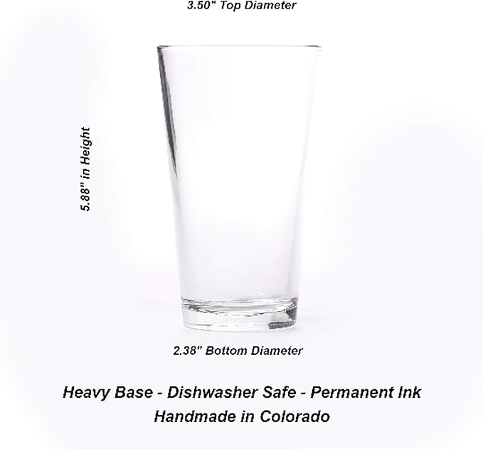 Pint Glasses with Fish and Forest Screen Print - 16 oz. Beer Glasses for Craft Beer - Fishing Gifts and Glasses for Fisherman - Trout and Forest
