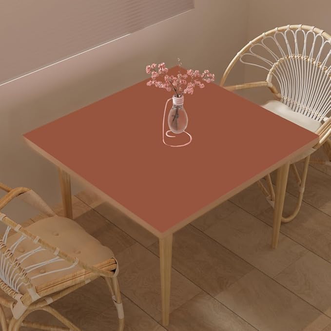 Table Pad - Used for Square Table Waterproof and Easy to Clean Good Flatness Easy to Used for Dining Table(Brown+Gray 46x46)
