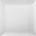 Exquisite Disposable-White-Plastic-Plates-Square Linear (40 Pack) Wedding Dinner Fancy Tableware Dishes (7.5 Inch., White) Single Size Set