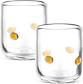 Icon Juice Glasses, 14oz Stemless Wine Drinking Juice Glass Cup for Valentine Party Supplies Gift(2 Pcs,Football)