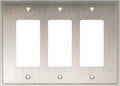 Henne Bery Soft Modern Decorative Wall Plate Switch Plate Outlet Cover (Triple Decorator, Satin Nickel)