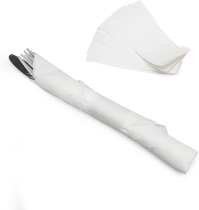 Huron Paper Napkin Bands, Self-Sealing Ring, Extra Long 1 1/4" x 6" White (2500 pcs)