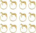 Standing Horse Shape Napkin Ring Metal Napkin Buckle Napkin Hotel/Hotel Supplies Napkin Rings Set of 12 - Gold