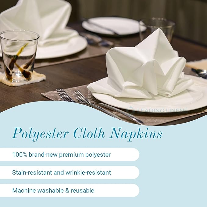 Polyester Cloth Napkins - Washable Soft Table Linens - Durable & Elegant for Dining, Restaurants, Weddings, Events, Rentals, Banquets, & Parties - Premium Quality Set of 250, Hunter Green, 20"x20"