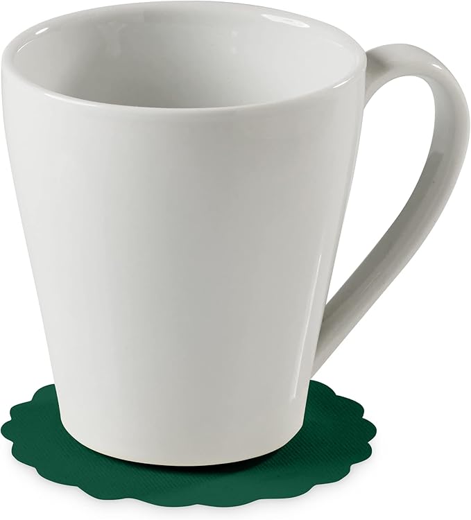 Disposable Green Paper Coasters for Drinks, 3.5 Inch Round Coasters for Christmas, Bar, Cocktail, Beverage, Wine Or Event, 500 Pack Bulk